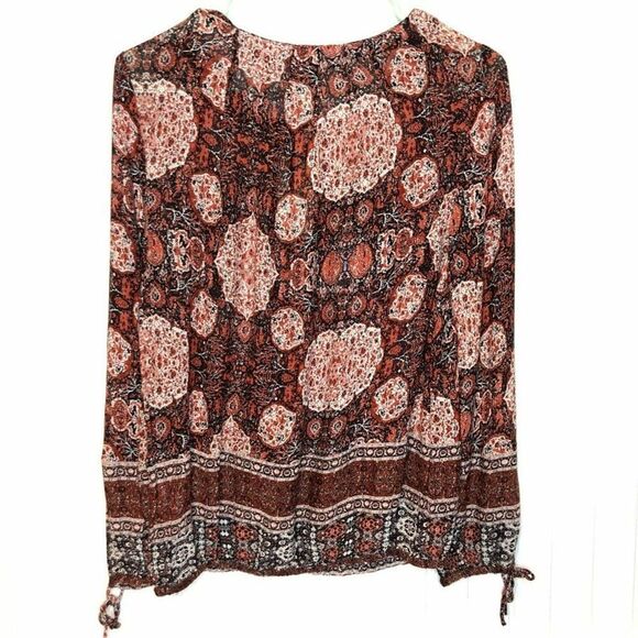 Lucky Brand Peasant Top Blouse Women’s Long Sleeve Women’s XS‎ - Picture 2 of 8